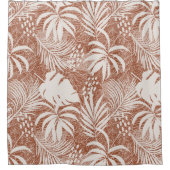 White Palm Blätter Rose Taupe Duschvorhang (Vorderseite)