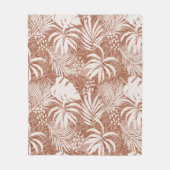 White Palm Blätter Rose Taupe Fleecedecke (Vorderseite)