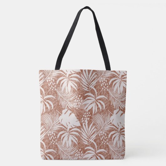 White Palm Blätter Rose Taupe Tasche (Vorderseite)