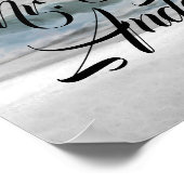 White Palm Coconut Tree Beach Elegante Hochzeit Poster (Ecke)