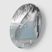 White Palm Coconut Tree Elegant Beach Paradise Große Wanduhr (Winkel)