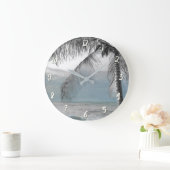 White Palm Coconut Tree Elegant Beach Paradise Große Wanduhr (Zuhause)