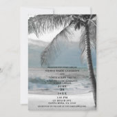 White Palm Coconut Tree Eleganter Strand Hochzeit Einladung (Vorderseite)