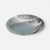 White Palm Coconut Tree Eleganter Strand Hochzeit Pappteller (Schrägansicht)