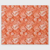 White Palm Frontend auf Orange Wrapping Paper Geschenkpapier (Flach)
