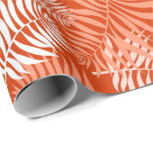 White Palm Frontend auf Orange Wrapping Paper Geschenkpapier (Rolleneckpunkt)