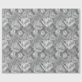 White Palm Frontend auf Silver Wrapping Paper Geschenkpapier (Flach)