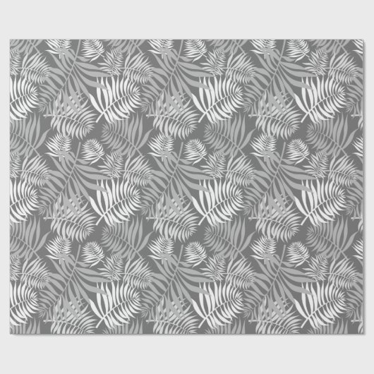 White Palm Frontend auf Silver Wrapping Paper Geschenkpapier (Flach)