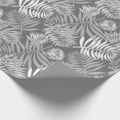 White Palm Frontend auf Silver Wrapping Paper Geschenkpapier (Ecke)