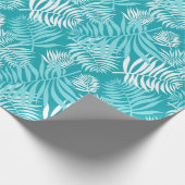 White Palm Frontend über Aqua Wrapping Paper Geschenkpapier (Ecke)
