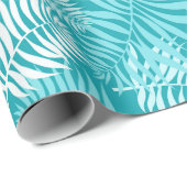 White Palm Frontend über Aqua Wrapping Paper Geschenkpapier (Rolleneckpunkt)