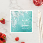 White Palm Ocean Türkise Blue Party Napkins Serviette (Beispiel)