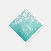 White Palm Ocean Türkise Blue Party Napkins Serviette (Ecke)