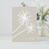 White Palm Trees Wedding RSVP (Stehend Vorderseite)