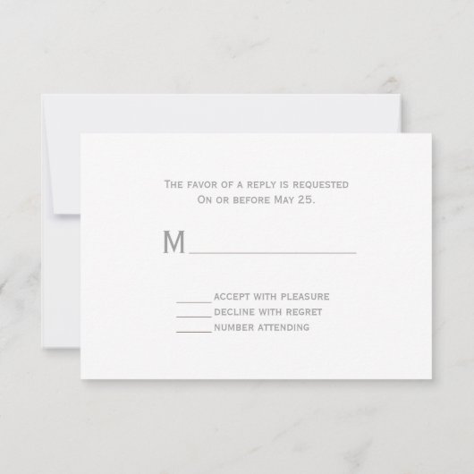 White Palm Trees Wedding RSVP (Rückseite)
