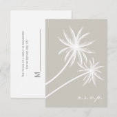 White Palm Trees Wedding RSVP Karte (Vorne/Hinten)