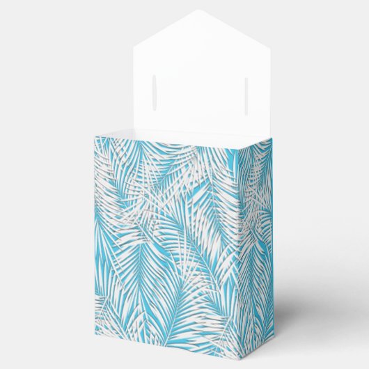 White Palms on Blue Zent Style Gastgeschenk Boxes Geschenkschachtel (Geöffnet)