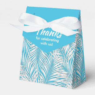 White Palms on Blue Zent Style Gastgeschenk Boxes Geschenkschachtel
