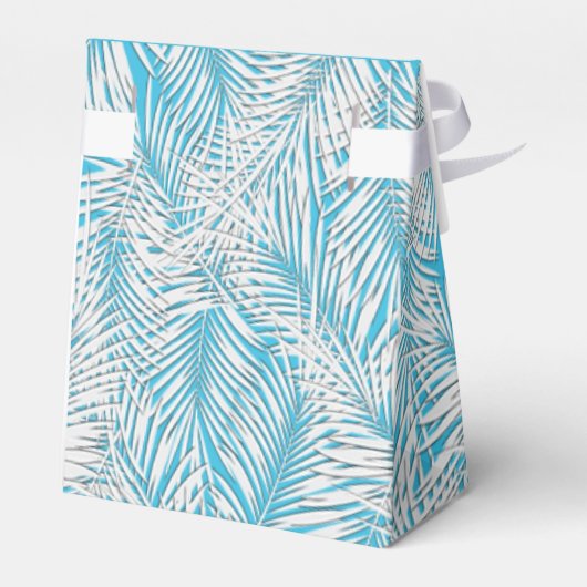White Palms on Blue Zent Style Gastgeschenk Boxes Geschenkschachtel (Rückseite)