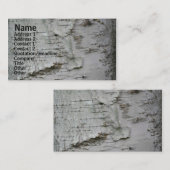 White Paper Birch Barke Nature Business Card Visitenkarte (Vorne/Hinten)