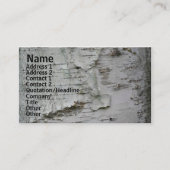 White Paper Birch Barke Nature Business Card Visitenkarte (Vorderseite)