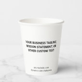 White Paper Cups Custom Business Logo Branded 8 oz Pappbecher (Rückseite)