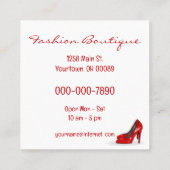 White Paper Gift Bag With Ribbons Quadratische Visitenkarte (Rückseite)