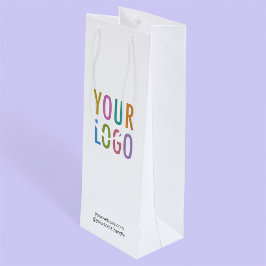 White Paper Wine Gift Bag Custom Logo No Minimum Geschenktüte Für Weinflaschen