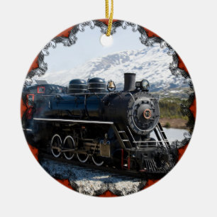 White Pass Zug im Schnee-Ornament Keramik Ornament