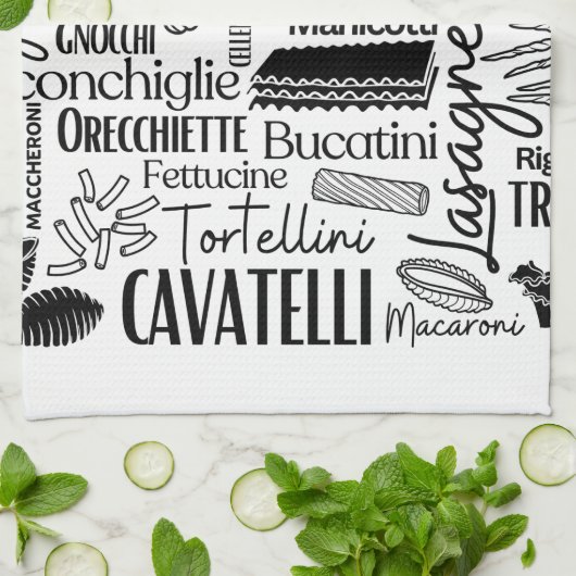 White Pasta  Geschirrtuch (Gefaltet)