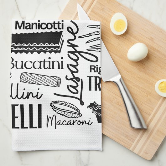 White Pasta  Geschirrtuch (Viertel Falte)