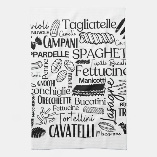 White Pasta  Geschirrtuch (Vertikal)