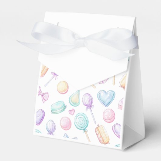 "White Pastel Balloon and Heart Favor Box" Geschenkschachtel (Vorderseite)