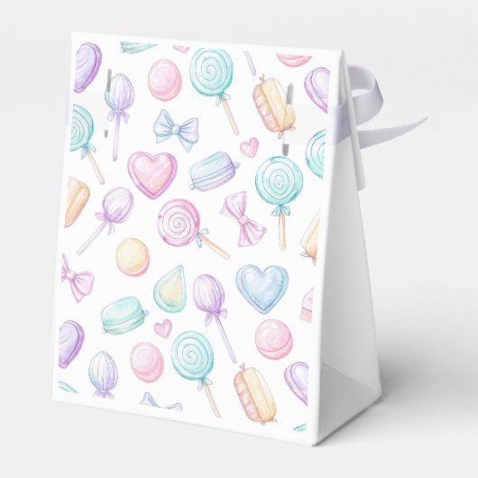 "White Pastel Balloon and Heart Favor Box" Geschenkschachtel (Rückseite)