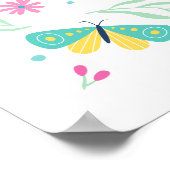 White Pastel Butterfly Girl’s Garden Welcome Poster (Ecke)