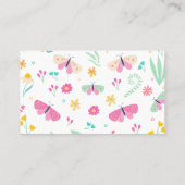 White Pastel Butterfly Girl's Garden Platzkarte (Rückseite)