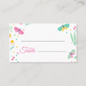 White Pastel Butterfly Girl's Garden Platzkarte (Vorderseite)
