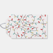 White Pastel String Lights Frohe Weihnachten Geschenkanhänger (Rückseite Horizontal)