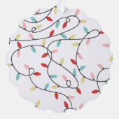 White Pastel String Lights Frohe Weihnachten Ornament Karte (Rückseite)