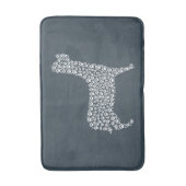 White Paw Print Dog Silhouette Badematte (Vorderseite Vertikal)