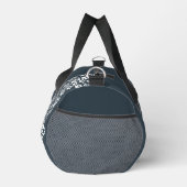 White Paw Print Dog Silhouette Pattern Fabric Duffle Bag (Rechts)