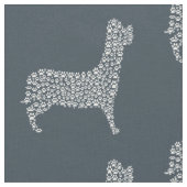 White Paw Print Dog Silhouette Pattern Fabric Stoff (Nahaufnahme)