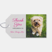 White Paw Prints Pink Pet Foto Vielen Dank Geschenkanhänger (Rückseite Horizontal)