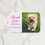 White Paw Prints Pink Pet Foto Vielen Dank Geschenkanhänger (Rückseite (Horizontal))