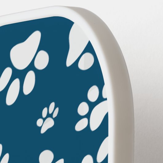 White Paw PrintsDesign Pickleball Paddle (Linke Seite)