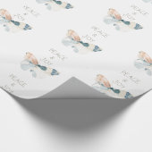 White Peace and Joy Butterfly Geschenkpapier (Ecke)