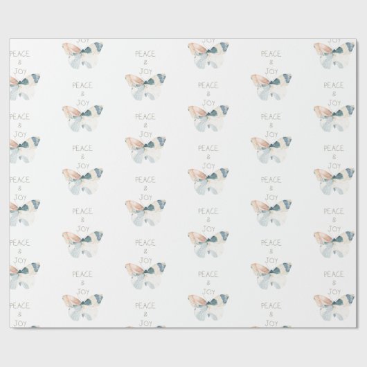 White Peace and Joy Butterfly Geschenkpapier (Flach)