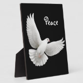 White Peace Dove Anpassbare Plaque Fotoplatte (Seite)