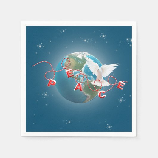 White Peace Dove auf dem Planeten Erde Serviette (Vorderseite)