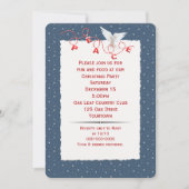 White Peace Dove in Snowflakes Party Einladung (Vorderseite)